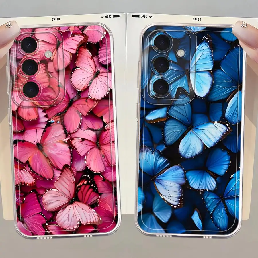 Hermosa funda de mariposa para Samsung Galaxy A22 A71 A72 A13 A73 A15 A12 A35 A16 A25 A35 funda blanda - imagen 5