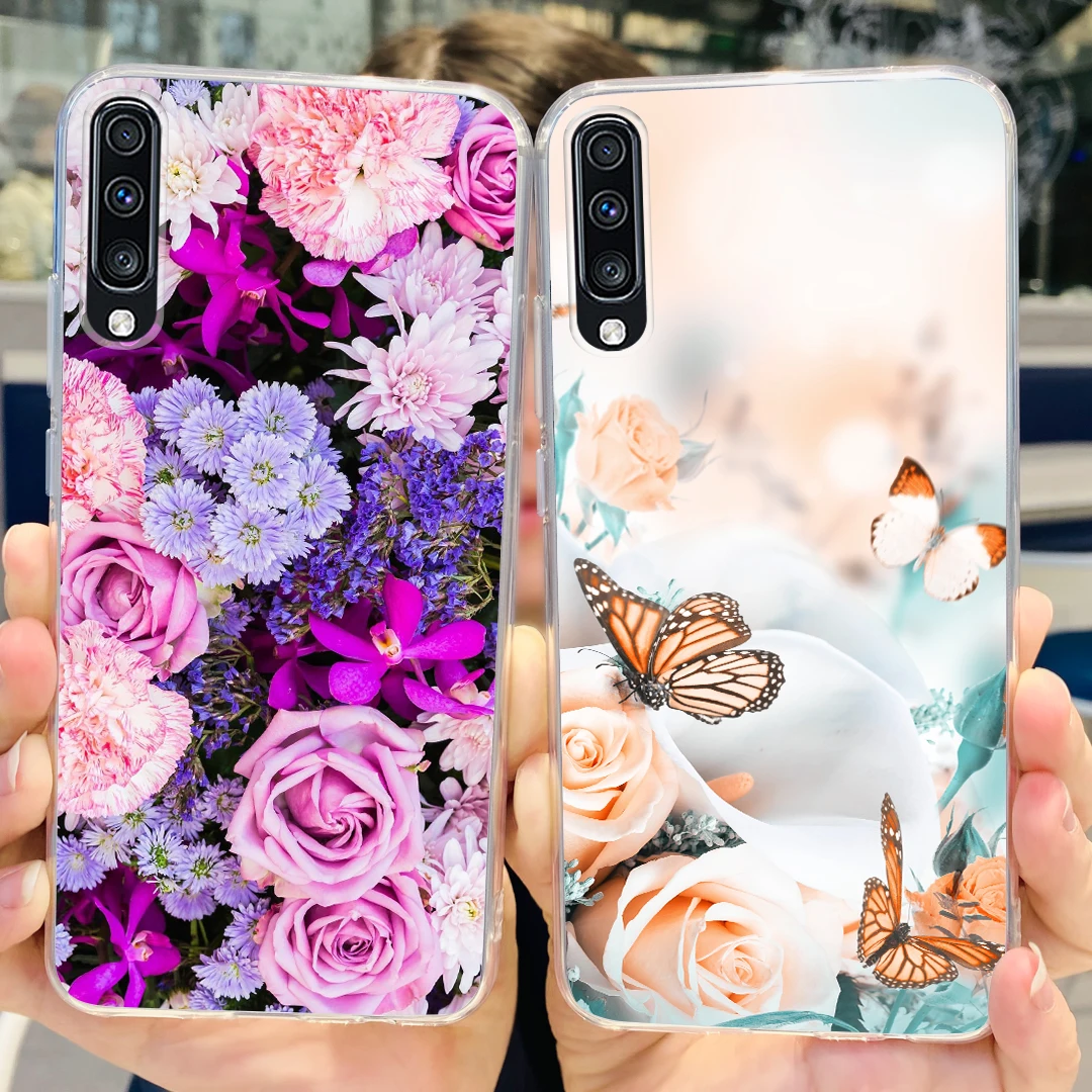 Funda de silicona suave con dibujos animados para Samsung Galaxy A70, carcasa delgada de lujo con flores para teléfono Samsung A70 A 70 s Galaxy A70s - imagen 3