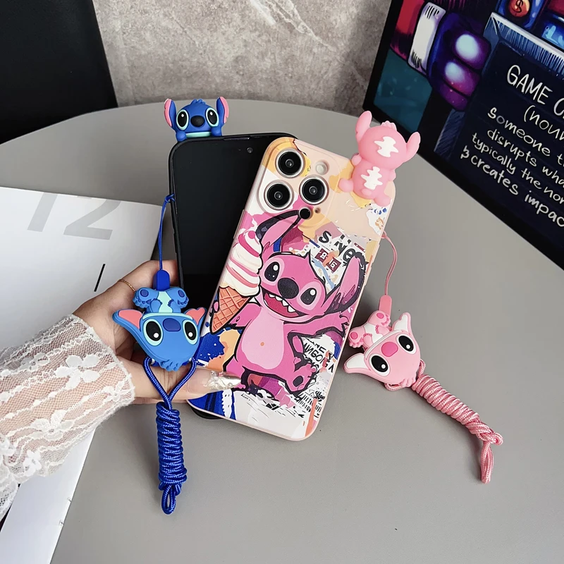 Para iPhone 16 15 14 13 12 11 XR Xs 8 7 6 Pro Max mini Plus e funda de punto de helado con cuerda de soporte - imagen 4