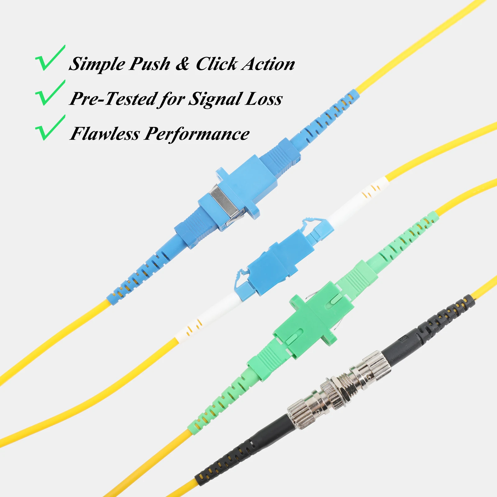 Kit de acoplador de fibra óptica de 28 piezas, kit adaptador de fibra para SC/APC SC/UPC ST LC, conector convertidor para sistema FTTH - imagen 5