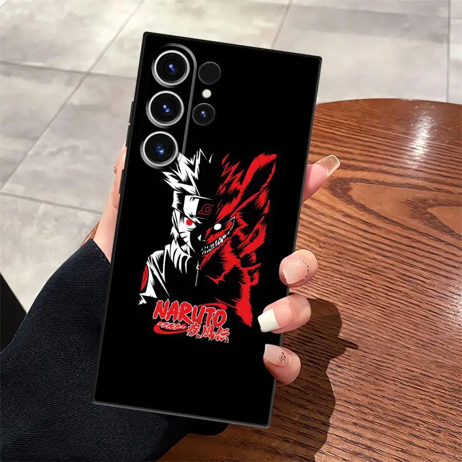 Funda artística con logotipo de Akatsuki de dibujos animados para Samsung Galaxy S25 Edge S23 Ultra S20 S24 Plus S21 FE, funda de teléfono suave negra - imagen 3