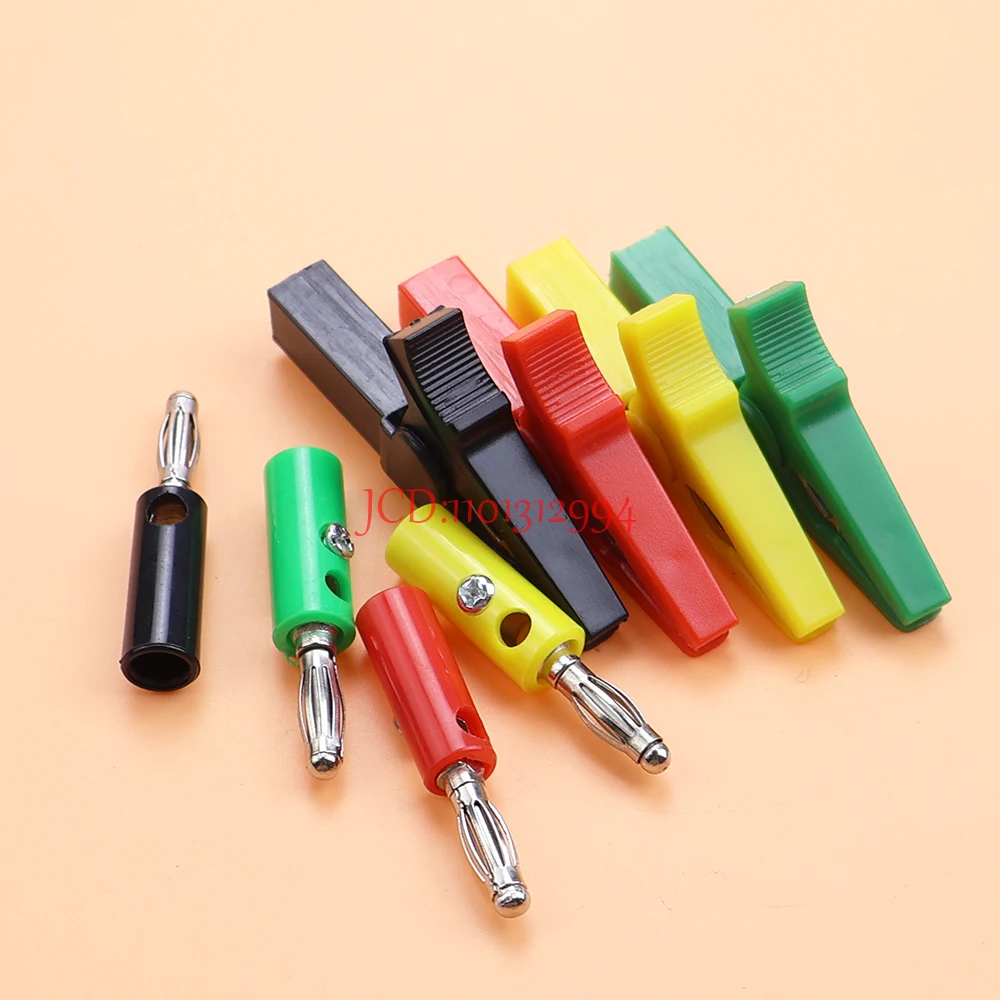 1 Juego de sondas de prueba de conector Banana con Clip de cocodrilo de 55mm con Clips de Cable de conector Banana de 4mm para multímetro, accesorios de herramientas de medida - imagen 5