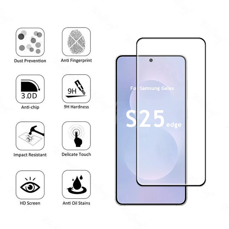 6 en 1 para Samsung Galaxy S25 borde vidrio templado Samsung S25 borde Protector de pantalla de vidrio película de cámara S25 borde película - imagen 3