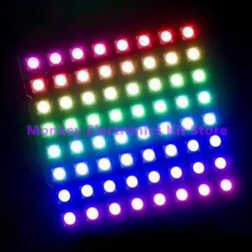 1 Uds WS2812B-64 LED 24 bits color 64RGB LED 8cm * 8cm solo un pin Moudle - imagen 3