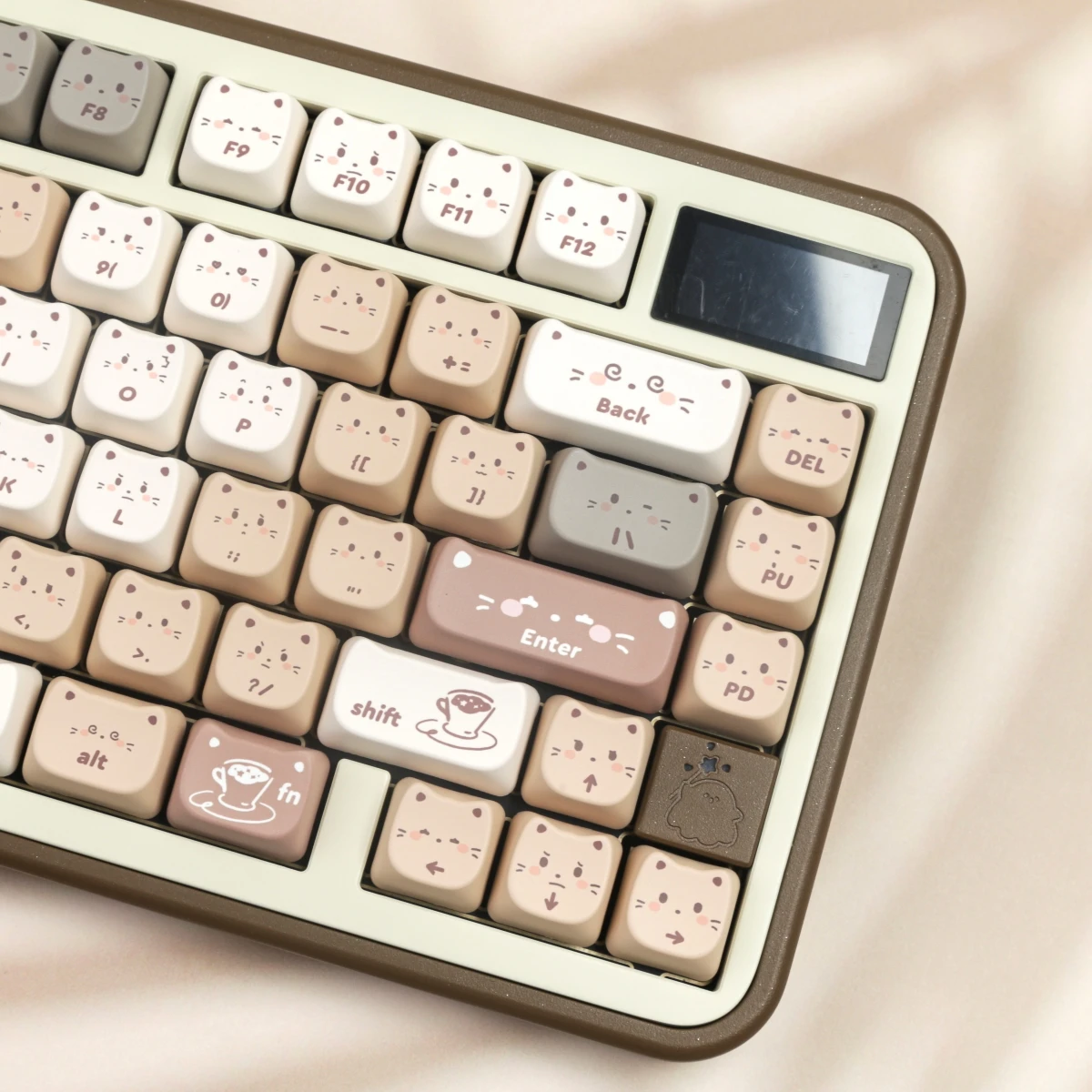 MAO Keycaps Coffee Cat Dye-Sub Pbt Material de PC Lindo keycap para teclado mecánico Wooting Cat Ear - imagen 3