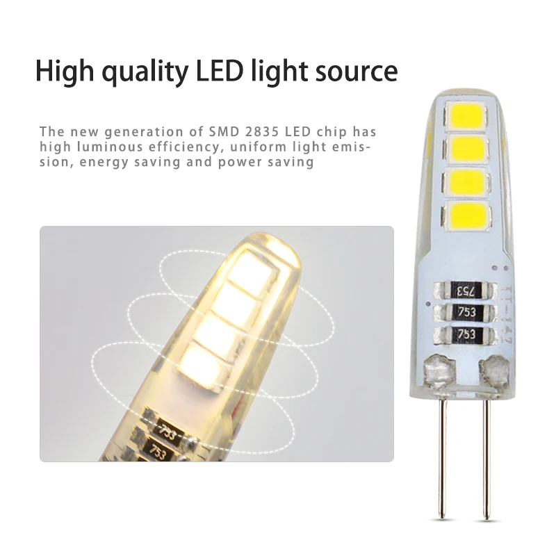 Bombilla LED de maíz Base G4 5 unids/lote 3W 220V AC/DC12V blanco cálido 3000K blanco frío 6000K un solo Color - imagen 4