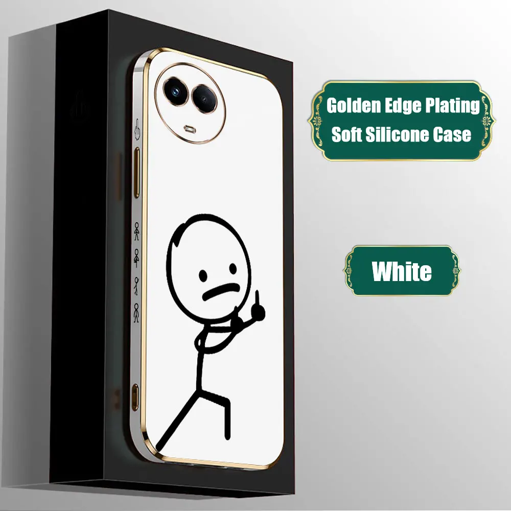 Funda de E-TPU suave para hombre, carcasa divertida de dedo medio para REALME GT 7, 8, 8I, 9, 9I, 10, 11, 12 PRO, C21Y, C33, C35, C53, C55, C63, C65 - imagen 3