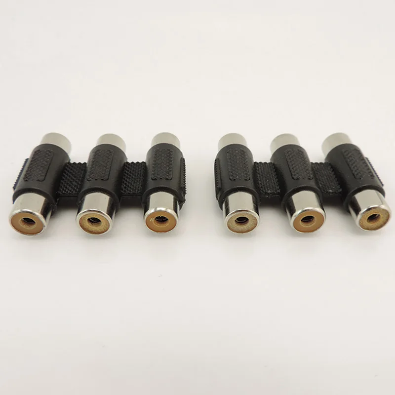Acoplador AV 3 RCA Mini conector de Audio y vídeo 3RCA adaptador hembra a hembra convertidor de extensión de enchufe Q1 - imagen 2