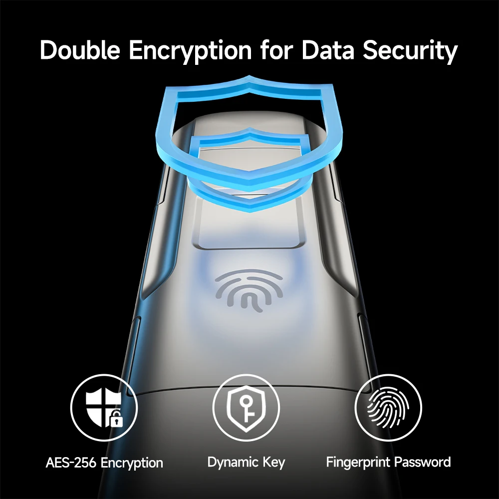 MOVESPEED USB3.2 Unidad colgante de estado sólido AES256 y cifrado de huellas dactilares Unidad flash USB tipo C Gen 2 de 520 MB/s 1TB 512GB 256GB 128GB - imagen 5