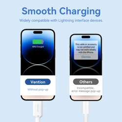 Cable USB-C a Lightning Vention para iPhone – Carga rápida