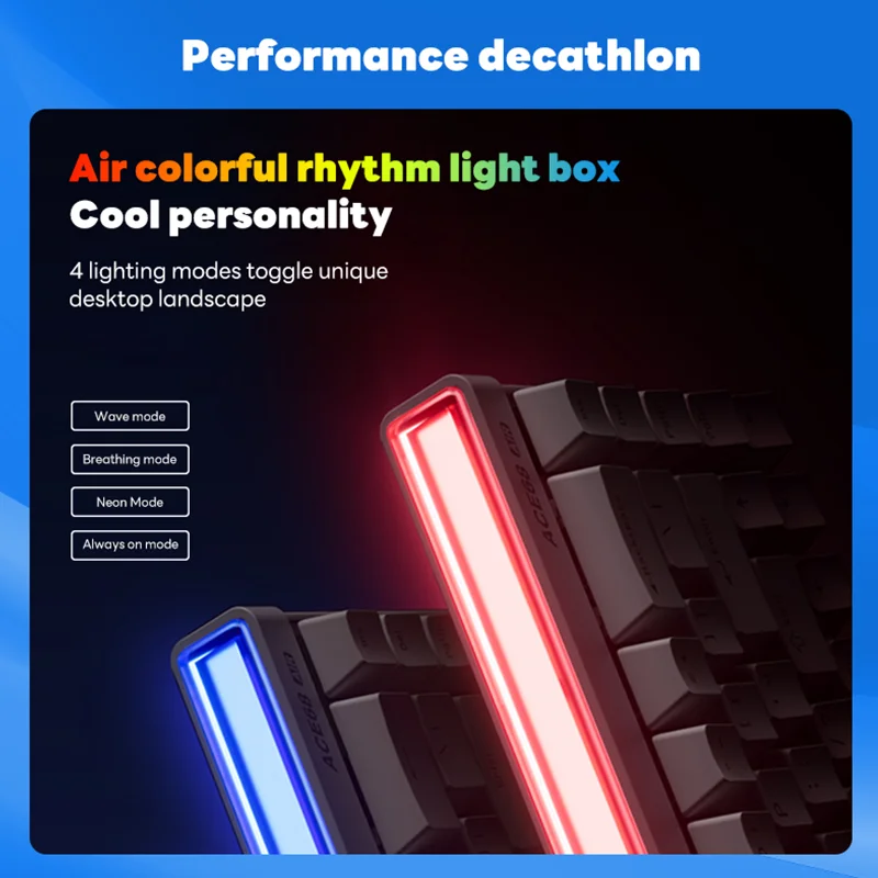 MCHOSE Ace68 Air HE Teclado mecánico con interruptor magnético, precisión de disparo de 0,01mm, teclado para jugadores Esport con cable de 0,01 ms, caja de luz RGB - imagen 4