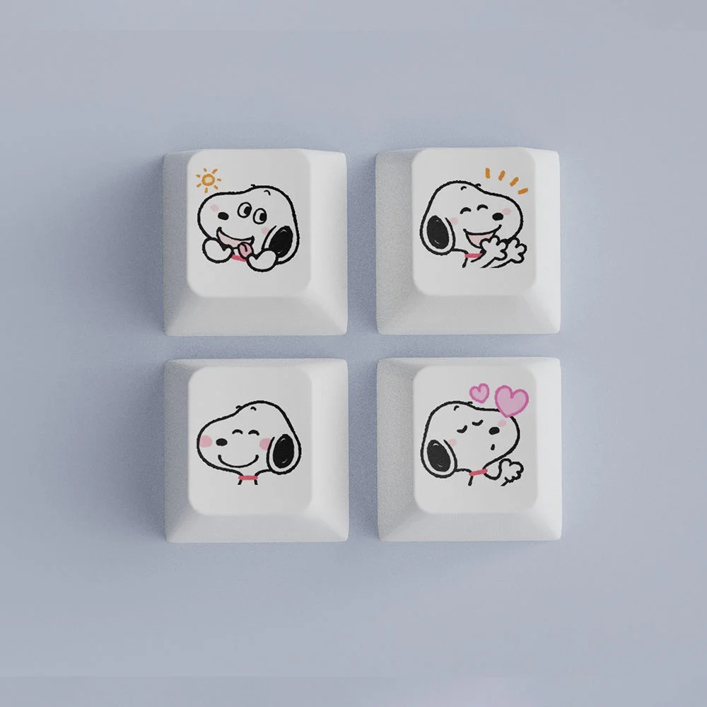 4 unids/set personalizado Cherry Keycap Snoopy lindo teclado mecánico opaco Keycap Key Cover - imagen 5