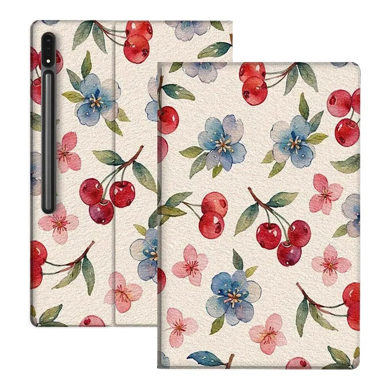 Arte flores puras rosa cereza para Samsung Galaxy Tab S7 S8 S9 S10 11 12,4 13,1 FE Plus Lite pulgadas funda para tableta - imagen 5