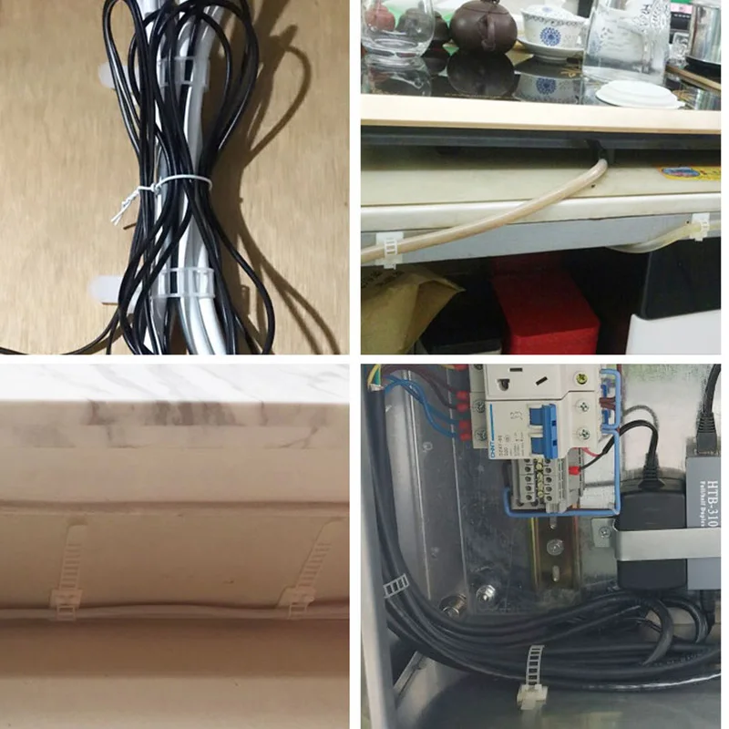 Organizador de cables debajo del escritorio, enrollador USB, Clips ordenados de escritorio, soporte de Cable de gestión para ratón, auriculares, accesorios de Cable de TV, 10 Uds. - imagen 4