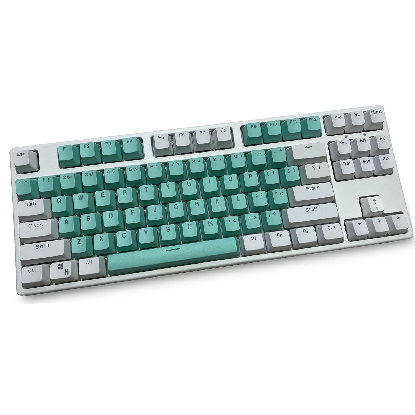 Teclas PBT cian blancas, perfil OEM, teclas de teclado mecánico retroiluminadas de doble disparo para teclado mecánico MX 61 87 104 teclas - imagen 2