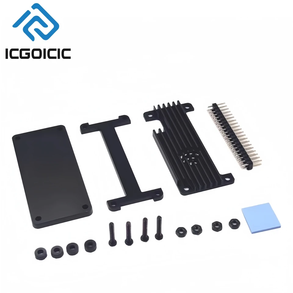 Kit de caja de disipador térmico de aluminio Raspberry Pi Zero 2W, Universal Raspberry Pi0 W |   2 W |   Zero - Carcasa de enfriamiento pasivo con cabezal GPIO - imagen 2