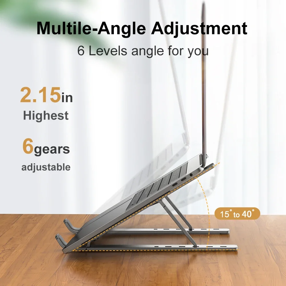 Soporte portátil de aluminio para ordenador portátil, Base superior plegable para portátil, soporte para ordenador para Macbook Air Pro, accesorios - imagen 3