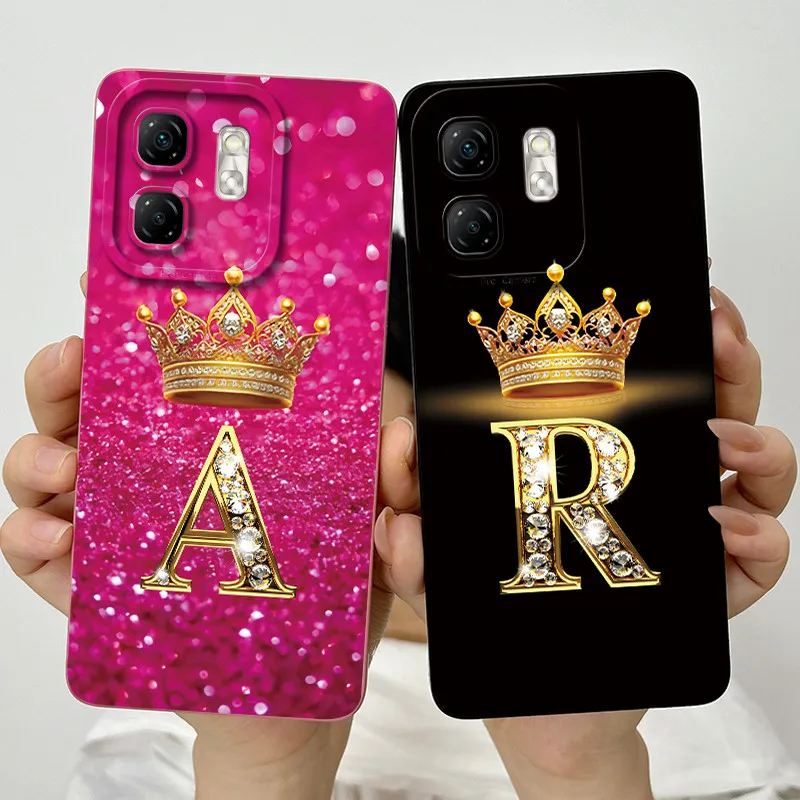 For Infinix Smart 9 X6532 Hot 50i X6531 Case Luxury Letters Square Soft Phone Cases Smart9 Hot50i Camera Protection Back Cover