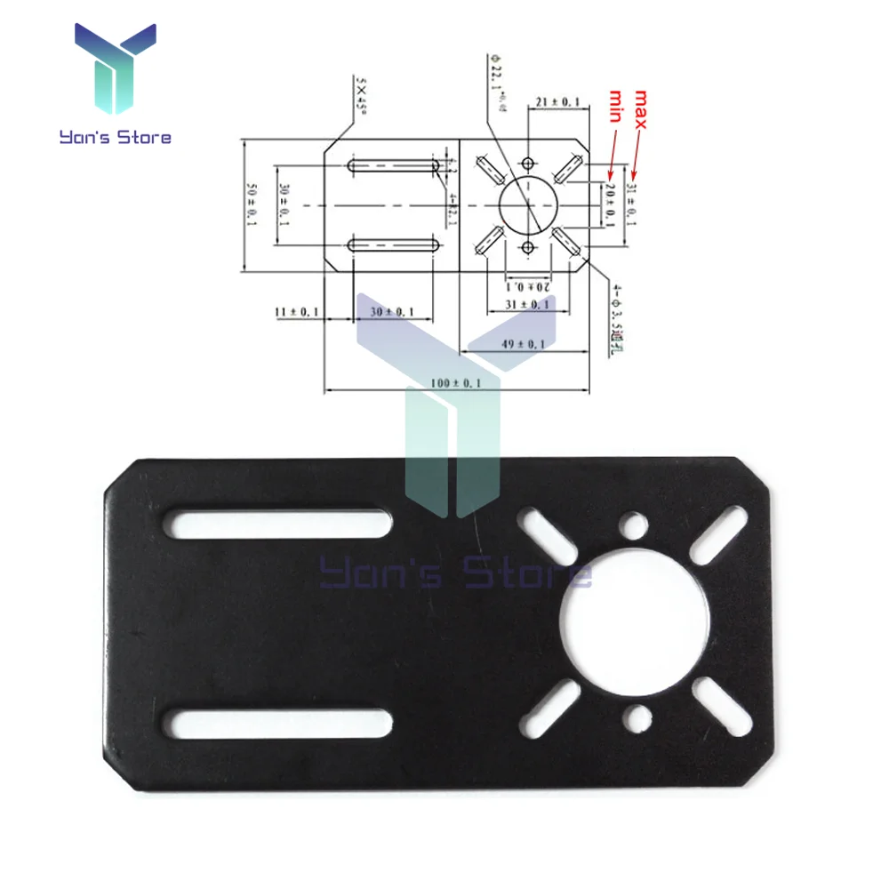 Soporte de montaje de Motor 775, soporte de montaje de fijación de placa recta de acero Universal para Motor paso a paso 895/775/795 DC 28/35/42 - imagen 2