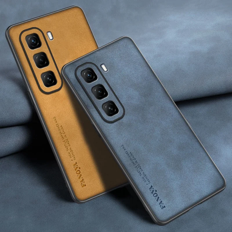 Para Infinix Hot 50 Pro Plus 4G funda de teléfono de cuero PU de lujo para Infinix Hot 50 5G contraportada de silicona mate protección completa - imagen 2