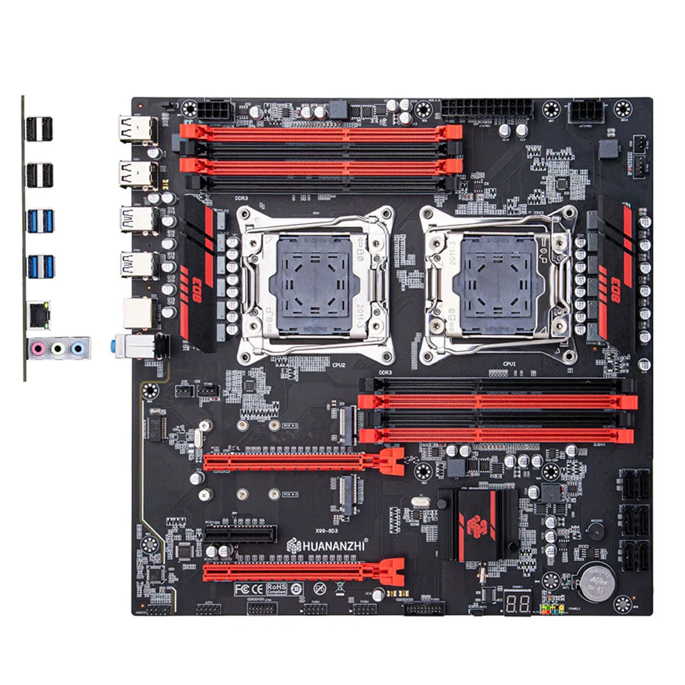 Placa base de CPU Dual X99 LGA 2011-3 compatible con XEON E5 DDR3 Max 256GB de memoria RECC M.2 NVME X99 Sever - imagen 4