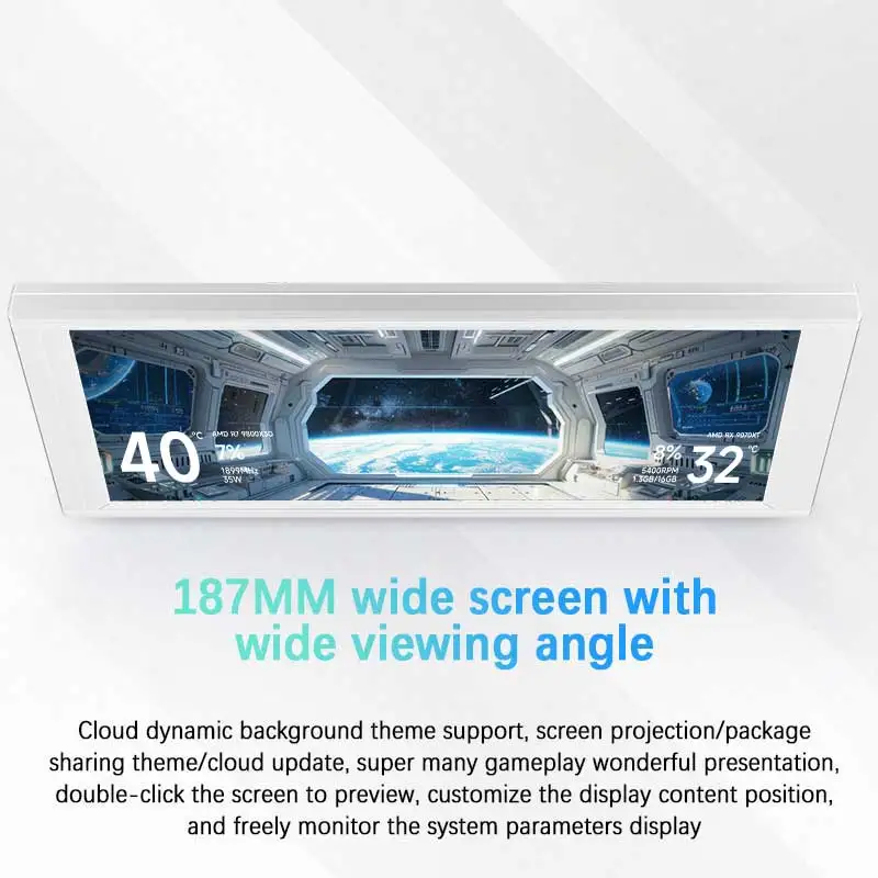 Thermalright TROFEO VISION LCD pantalla a todo color de 6,86 pulgadas funda inteligente USB pantalla secundaria resolución 1280*480 diseño magnético - imagen 5