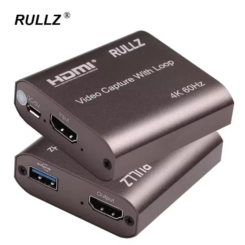 Tarjeta de captura de vídeo Rullz 4K 60Hz HDMI TV Loop 1080P placa de grabación de juegos caja de transmisión en vivo USB 2,0 grabador de vídeo para cámara PS4 - imagen 2