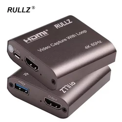 Rullz Tarjeta Captura Vídeo 4K 60Hz HDMI para PS4 y streaming