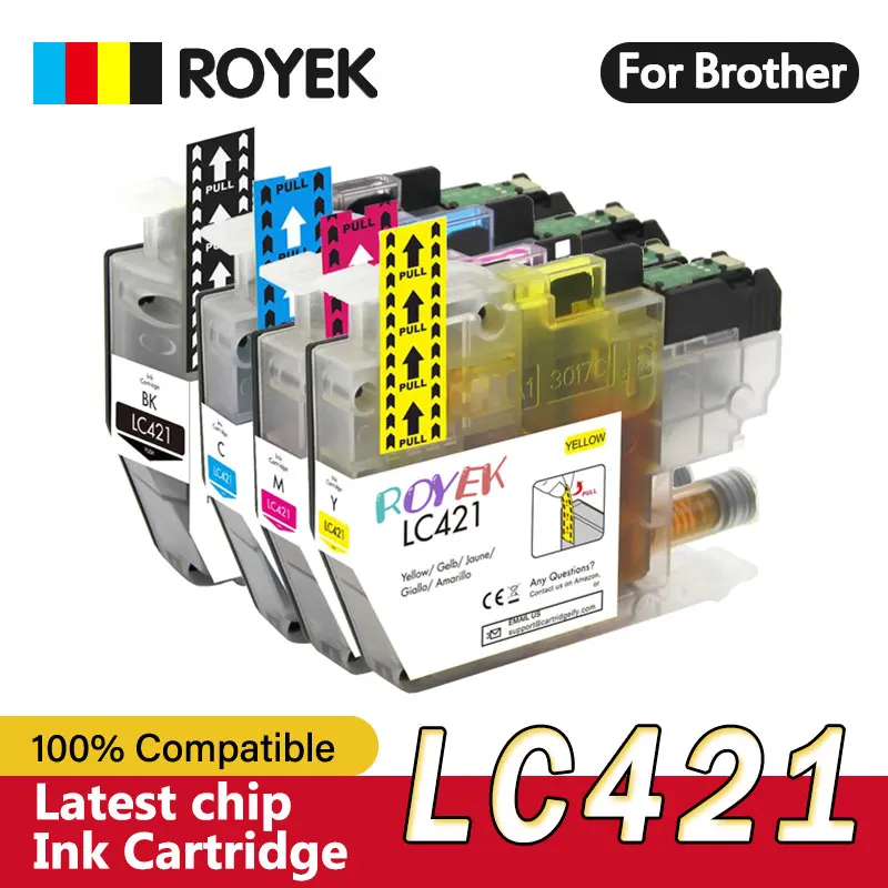 Cartuchos de tinta LC 421 421XL para impresora Brother LC421 XL Compatible DCP-J1050DW / DCP-J1140DW / DCP-J1800DW / MFC-J10DW