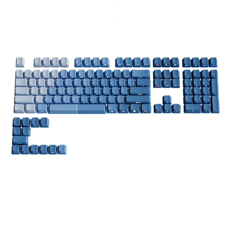 Teclas PBT de doble disparo, color azul nebuloso, 121 teclas, perfil de cereza, brillo lateral, teclas para interruptores Cherry MX, teclado para juegos - imagen 5