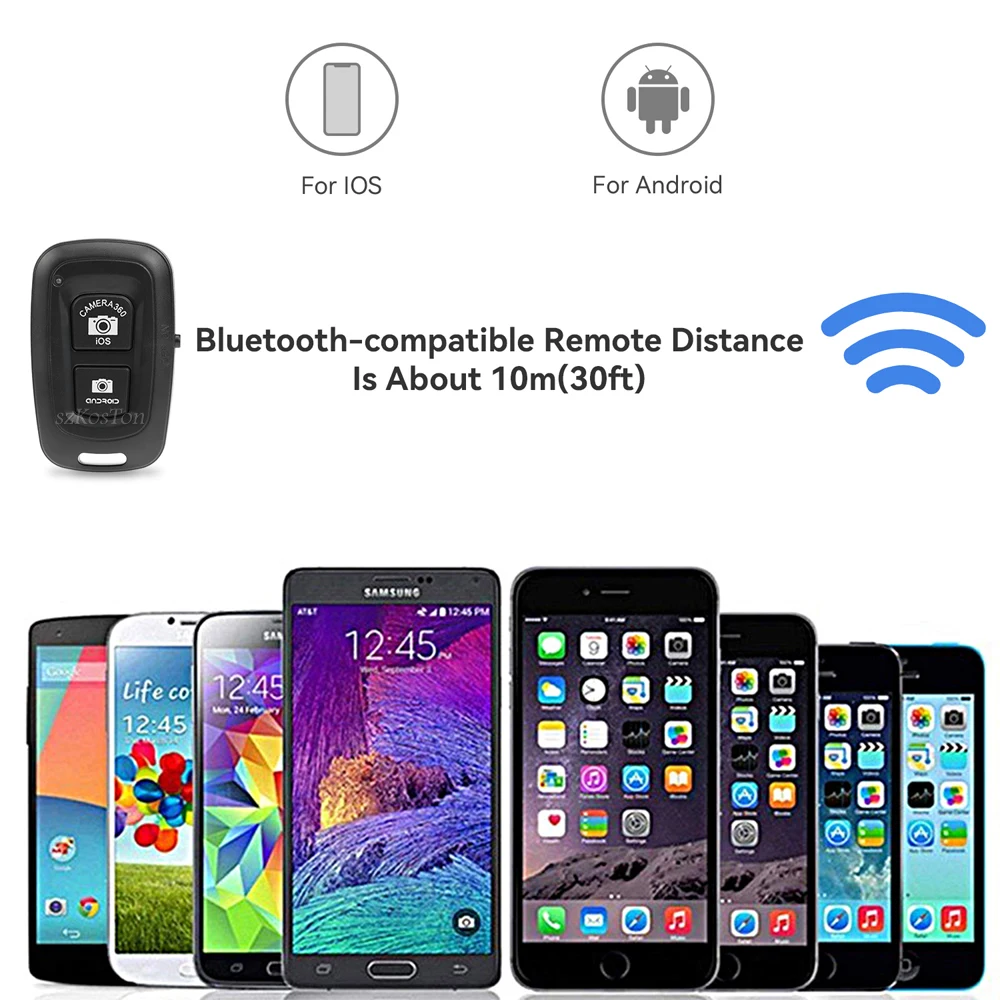 Mini botón de Control compatible con Bluetooth, controlador inalámbrico, temporizador, palo de cámara, disparador, Selfie para teléfono inteligente - imagen 2