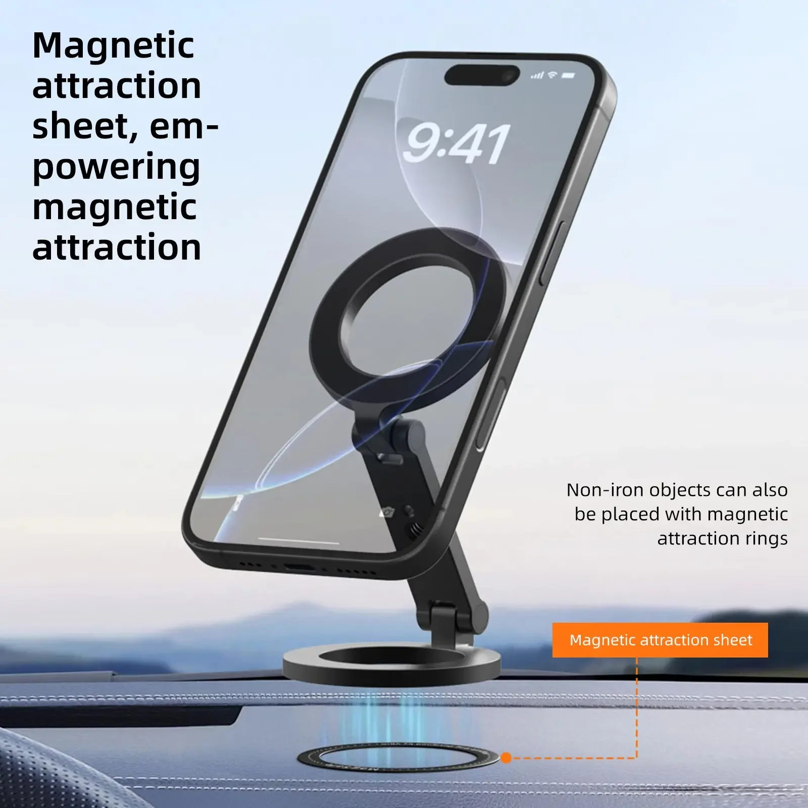 VRIG MG-26 Soporte magnético para teléfono de doble cara con Magsafe para iPhone 16 15 14 13 12 Series con soporte para trípode con tornillo de 1/4" - imagen 4