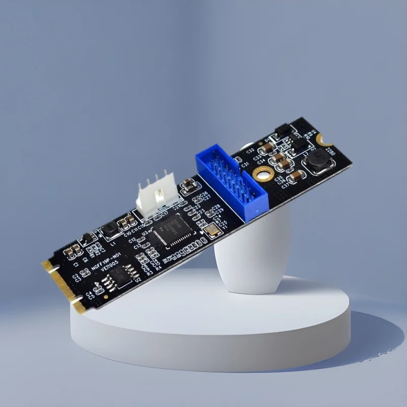 Adaptador M.2 B + M Key NVME PCIe a 19 pines, tarjeta de expansión, elevador de energía de 4 pines, convertidor NVME a USB3.0 de 19/20 pines, tarjeta adicional para escritorio