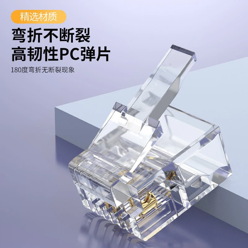 Conector RJ11 6P4C Macho Chapado en Oro Profesional - imagen 5