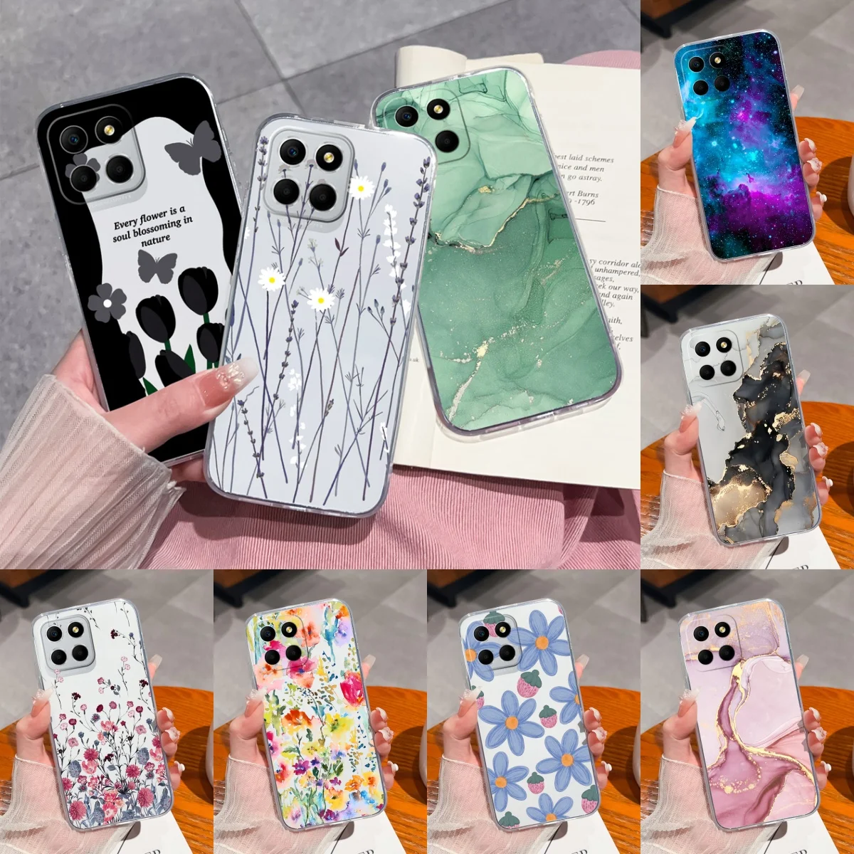Para Honor X6 X6S X6A funda de teléfono Color degradado fantasía cubierta transparente para Honor X 6 HonorX6 suave TPU silicona anticaída cubiertas traseras