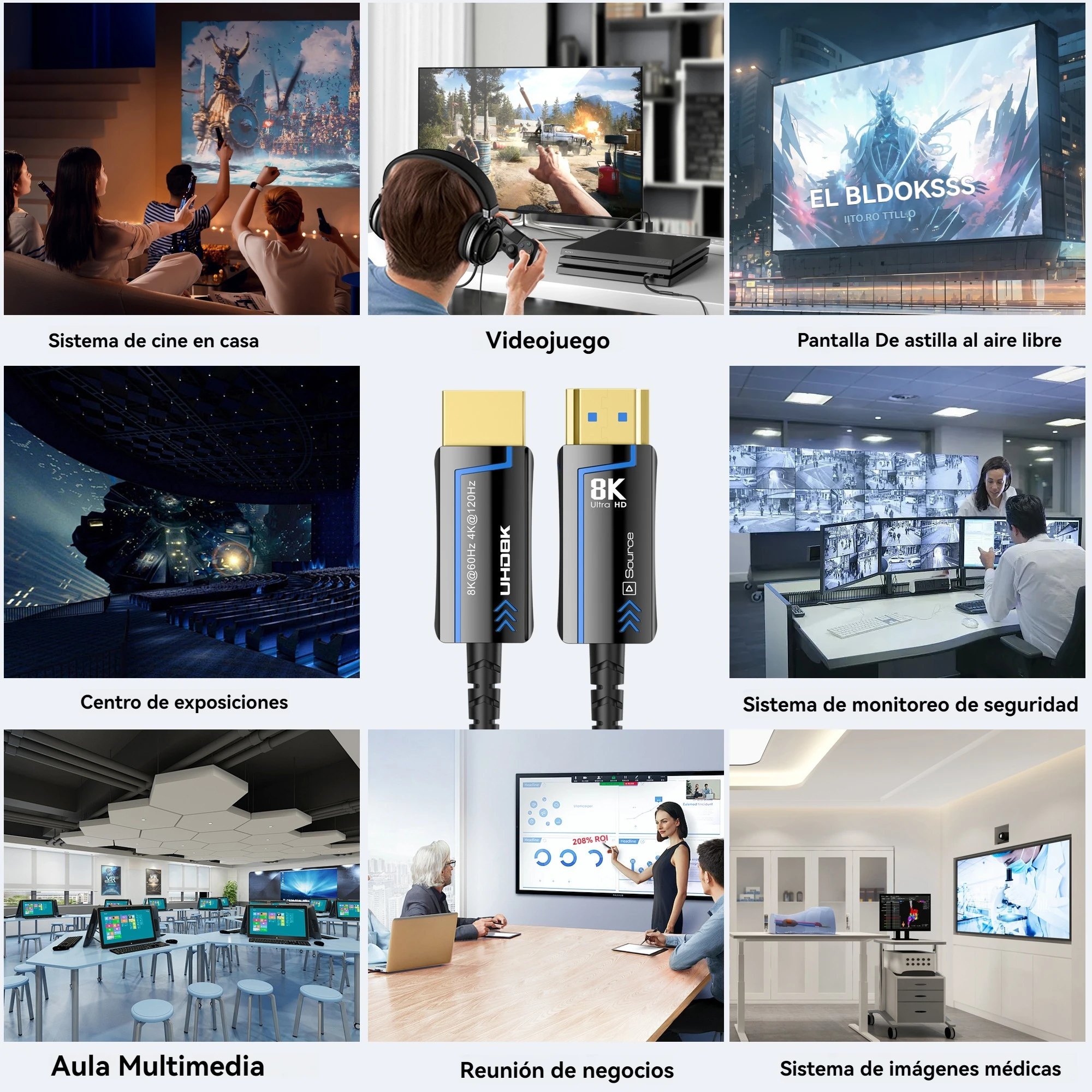 Cable de fibra óptica fina 8K HDMI 2,1, 8K60Hz, 4K120Hz, Cable HDMI dinámico de 48Gbps HDR/eARC/HDCP para HD TV PS5, ordenador de velocidad Blu-ray - imagen 5