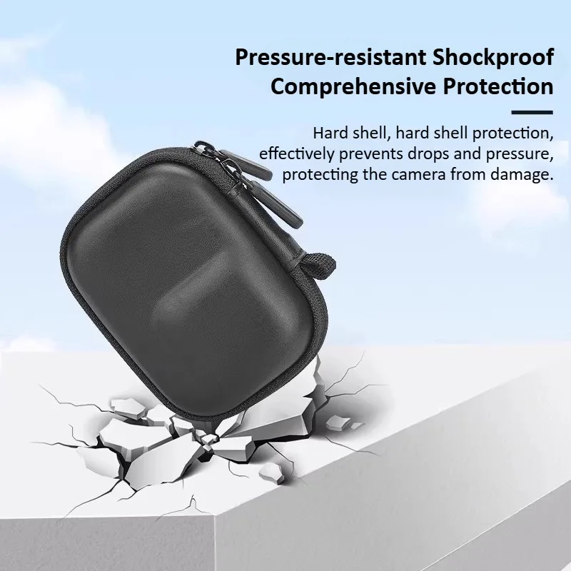 Estuche de transporte para DJI Osmo Action 6, bolsa de almacenamiento pequeña, bolsa de almacenamiento portátil dura de PU, impermeable, accesorios de funda protectora - imagen 2