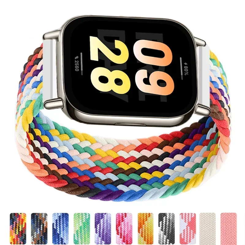 Correa trenzada de 22mm para Redmi Watch 5 lite, correa de nailon para Xiaomi Redmi Watch 5, pulsera activa, pulsera de tejido elástico - imagen 4