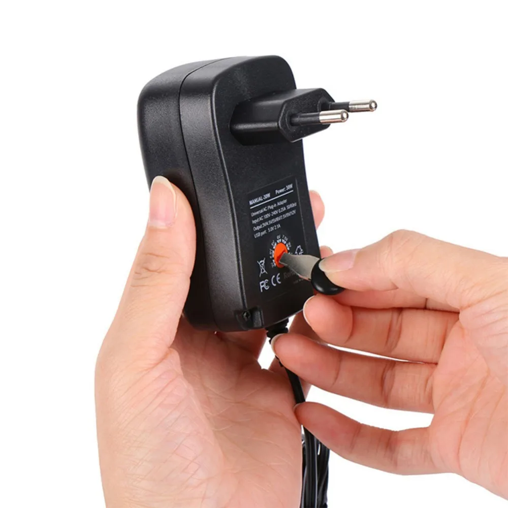 Adaptador de fuente de alimentación de 12V, 2A, 30W, ajustable, 3V, 5V, 6V, 9V, 12V, USB, transformador de fuente de alimentación Universal AC DC de 220V a 12V ACDC SMPS - imagen 5