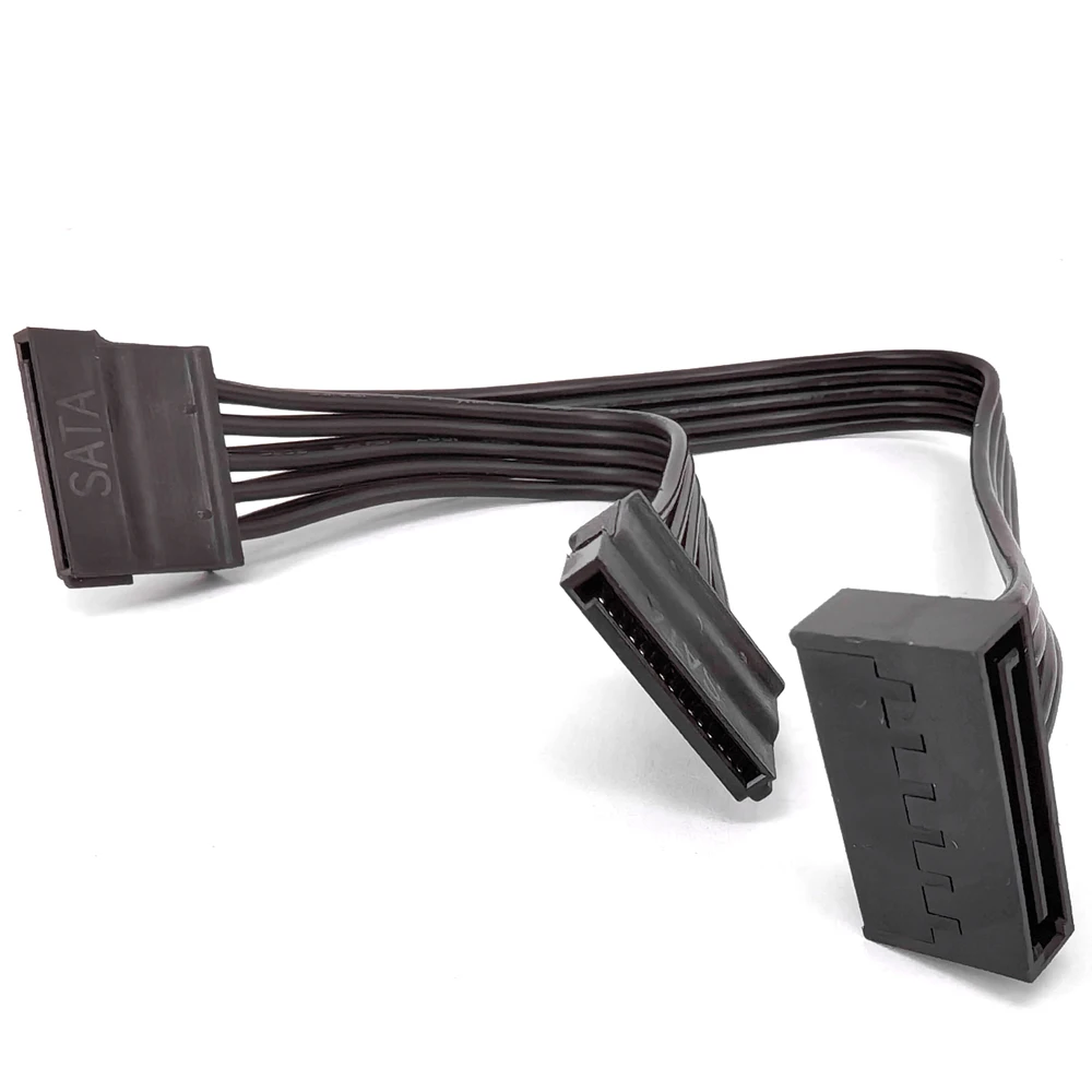 Cable de fuente de alimentación SATA de 15 pines a 2 cables de extensión de minería SATA para disco duro, Cable de alimentación HDD para tarjeta adaptadora SSD PCIE WLAN