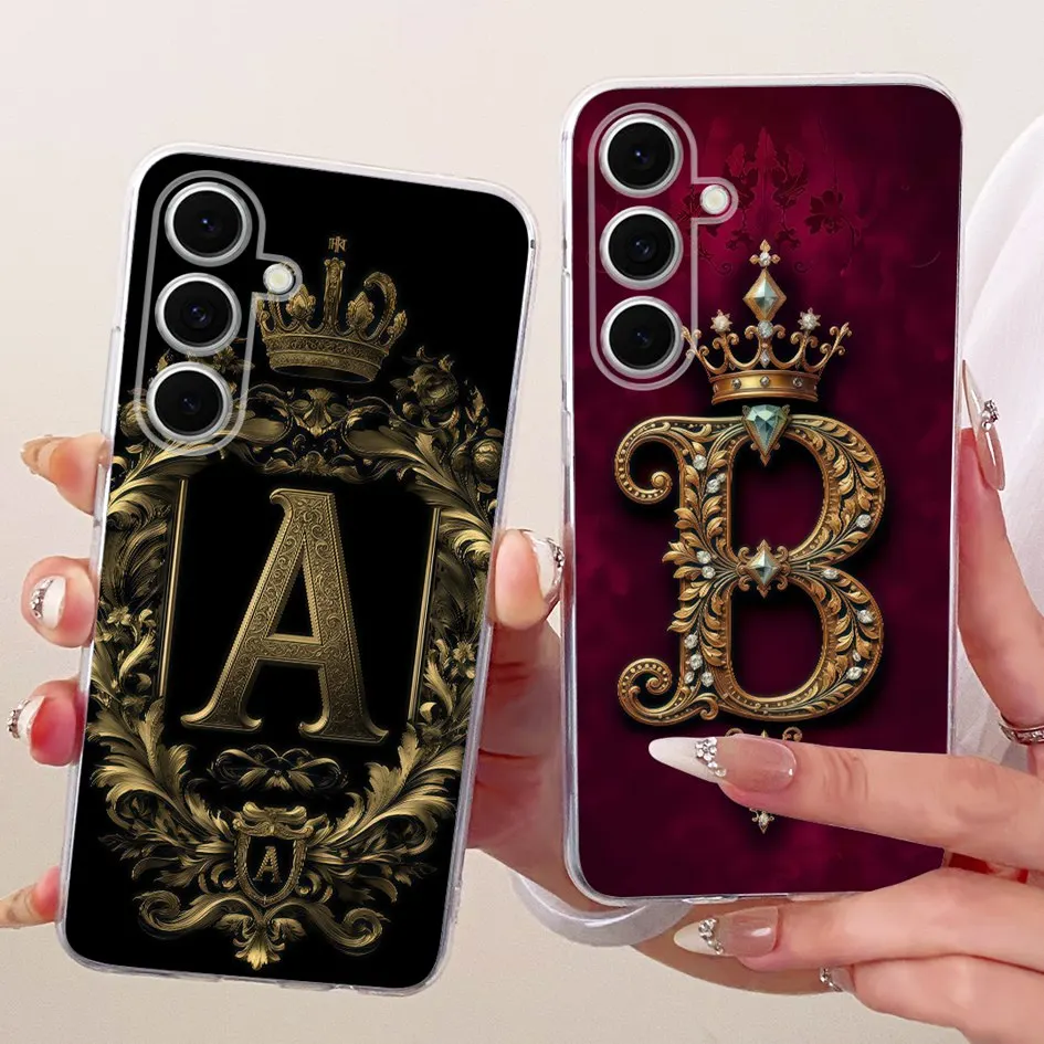 Para Samsung Galaxy S24 FE Funda con letras bonitas corona de silicona suave funda trasera delgada para Samsung S24 Plus Ultra Fundas S24 + S 24 Funda - imagen 2