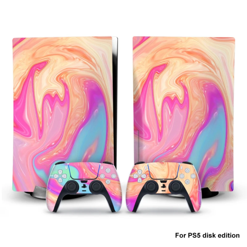 Pegatinas de paisaje para PS5, accesorios de calcomanía, piel protectora para consola de edición de disco 5 y 2 controladores - imagen 2