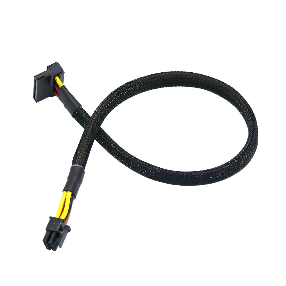 18AWG Núcleo de cobre 3,0 Mini 6P 6Pin a doble SATA SSD Cable de alimentación disco duro SATA de ángulo recto para PC caja de ordenador - imagen 2