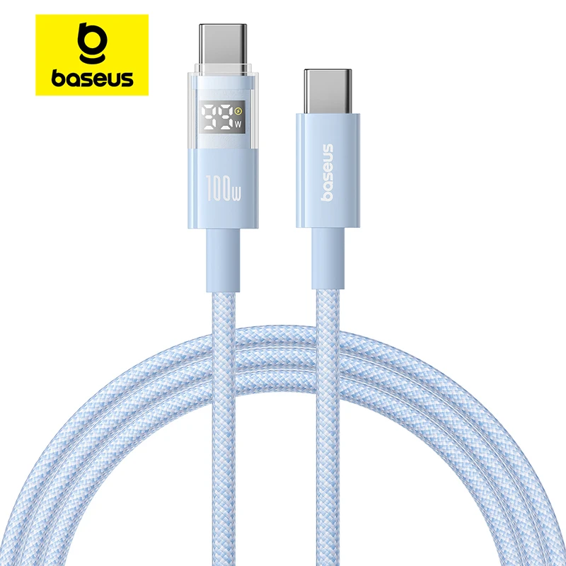 Baseus 100W Cable USB C pantalla LED para iPhone 17 16 15 Pro Max Cable USB tipo C para Macbook pro Cable de carga rápida para Xiaomi - imagen 2