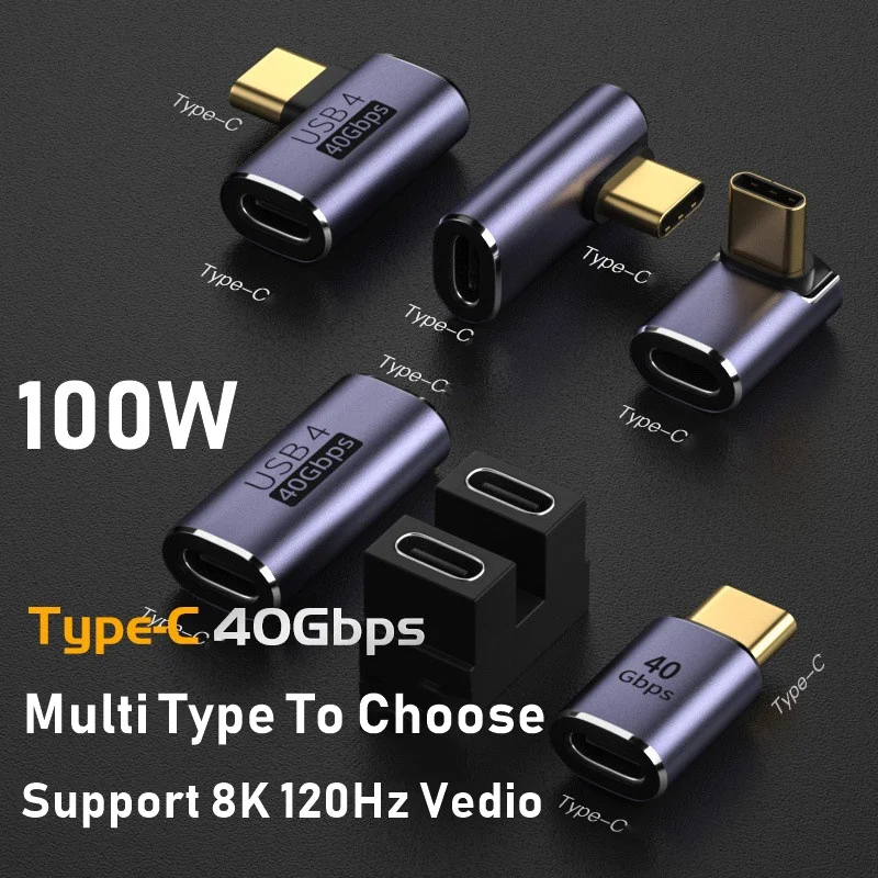 Adaptador USB C de Metal de 100W OTG 40Gbps transferencia rápida de datos convertidor de carga tipo C para teléfono portátil 8K 120Hz Vedio Macbook Pro - imagen 4