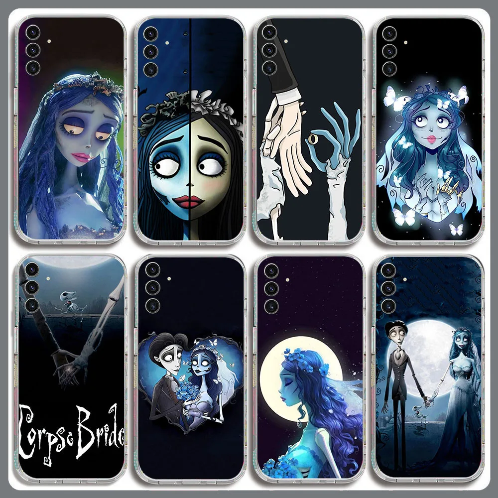 BD-20 funda transparente Corpse Bride para Samsung A54 A35 A15 A14 M23 A23 A02S A25 A34 A52S A04S M52