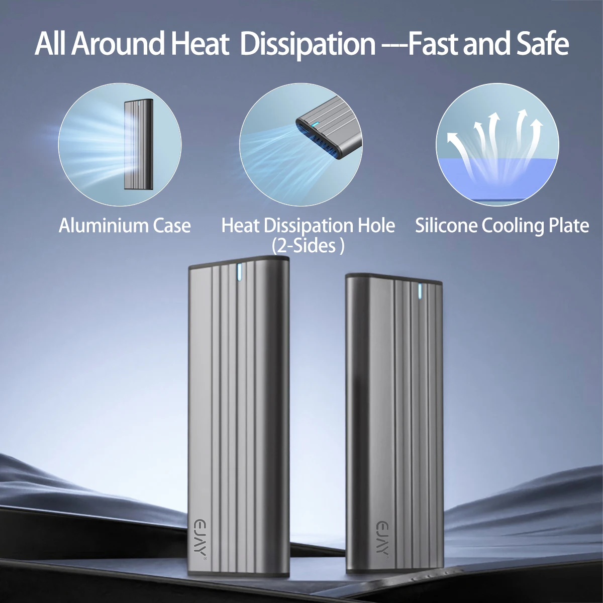 JEAY 10Gbps M.2 NVMe SSD carcasa M.2 a tipo C 3,2 SSD adaptador M2 PCIE NVME NGFF SSD caja para 2230 2242 2260 2280mm ssd - imagen 4