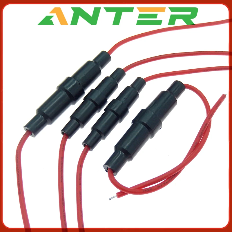 5 uds 5*20MM tubo de vidrio portafusibles tipo tornillo de soplado rápido 5X20MM fusible, 6X30 con cable 250V coche 6*30 caja de fusibles