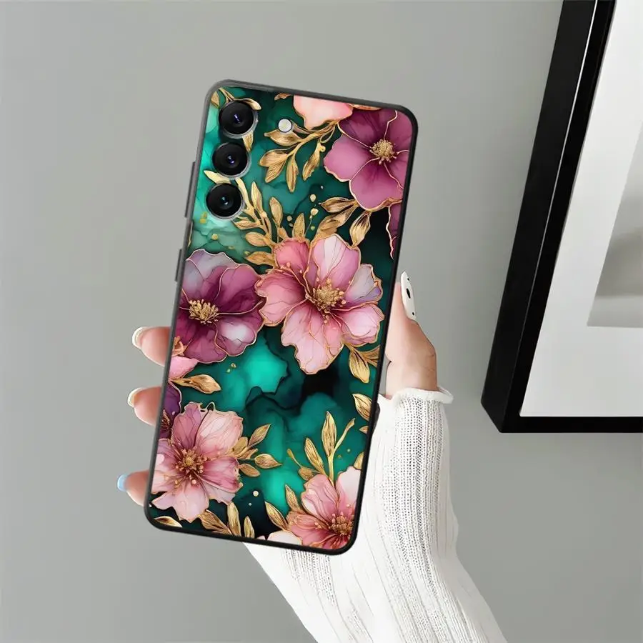 Funda para Teléfono con Diseño de Flores en Tinta para Samsung Galaxy A32 A52 A36 A24 A73 A51 A26 A72 A23 A53 A35 A22 A25 A71 A55 A41 - imagen 4