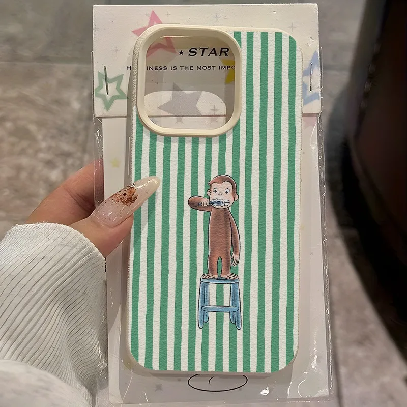 Funda de teléfono con diseño de lichi y mono, cepillo de dientes a rayas verdes, para Xiaomi Redmi 15C 14C 13C Redmi Note 14 Pro Plus 13 12 11 10 - imagen 2